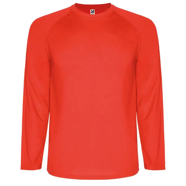 Camiseta técnica de manga larga ranglán, remallada al tono en mangas (sin cortes laterales) Vetonek