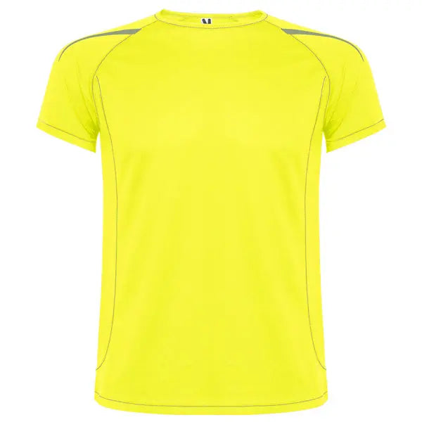 Camiseta técnica en tejido punto liso, de manga corta ranglán, con costuras en contraste en bocamangas, bajo, cuello y laterales Vetonek