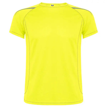 Camiseta técnica en tejido punto liso, de manga corta ranglán, con costuras en contraste en bocamangas, bajo, cuello y laterales Vetonek