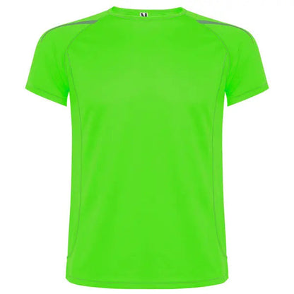 Camiseta técnica en tejido punto liso, de manga corta ranglán, con costuras en contraste en bocamangas, bajo, cuello y laterales Vetonek