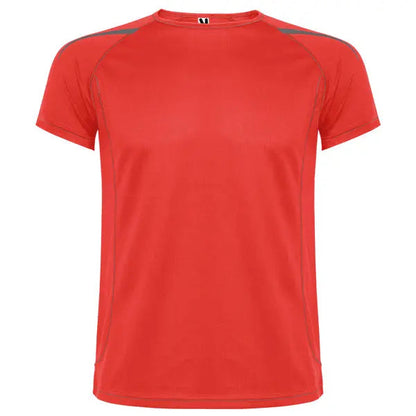 Camiseta técnica en tejido punto liso, de manga corta ranglán, con costuras en contraste en bocamangas, bajo, cuello y laterales Vetonek