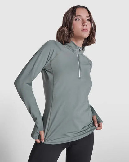 Sudadera técnica entallada de manga larga ranglán para mujer Vetonek