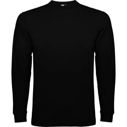 Camiseta de manga larga, tejido tubular, con cuello redondo de 4 capas y puños canalé 1x1 Vetonek