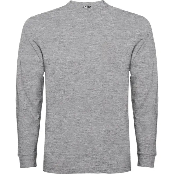 Camiseta de manga larga, tejido tubular, con cuello redondo de 4 capas y puños canalé 1x1 Vetonek