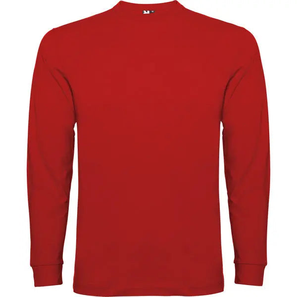 Camiseta de manga larga, tejido tubular, con cuello redondo de 4 capas y puños canalé 1x1 Vetonek