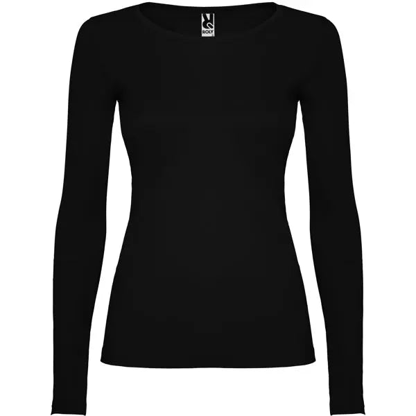 Camiseta semientallada, de manga larga y cuello acabado con ribete fino Vetonek