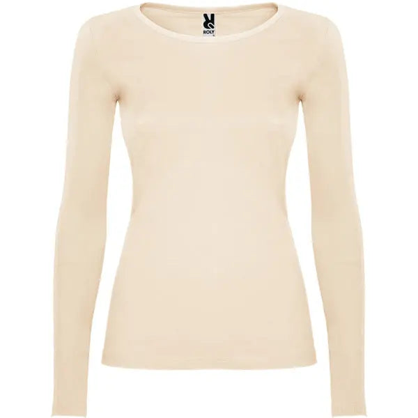 Camiseta semientallada, de manga larga y cuello acabado con ribete fino Vetonek