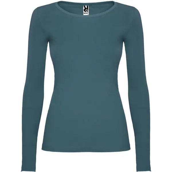 Camiseta semientallada, de manga larga y cuello acabado con ribete fino Vetonek