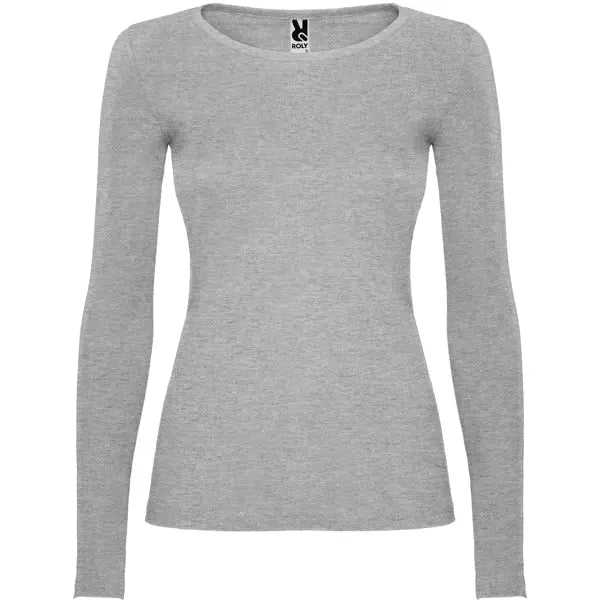 Camiseta semientallada, de manga larga y cuello acabado con ribete fino Vetonek