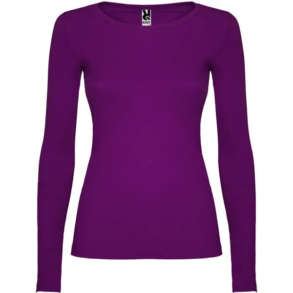 Camiseta semientallada, de manga larga y cuello acabado con ribete fino Vetonek