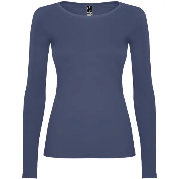 Camiseta semientallada, de manga larga y cuello acabado con ribete fino Vetonek