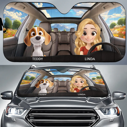 Parasol Estilo Disney – ¡Con tu perro copiloto, al fin del mundo! 🐶🚗