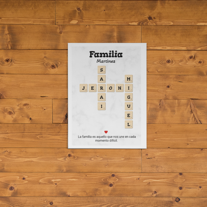 🧩❤️ Cuadro Personalizado Estilo Scrabble – Tu Familia en Palabras ❤️🧩