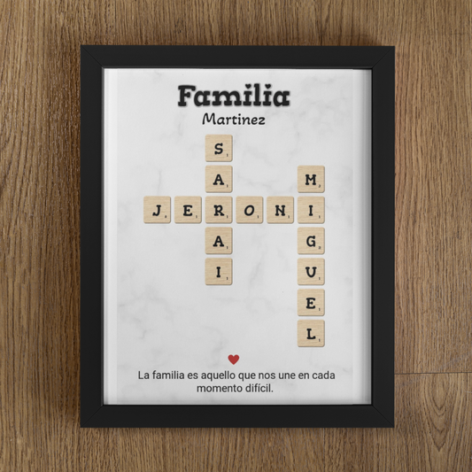 🧩❤️ Cuadro Personalizado Estilo Scrabble – Tu Familia en Palabras ❤️🧩