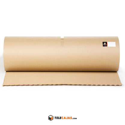 Rollo Cartón Ondulado 90 cm x 25 m | Kraft Reforzado y Resistente | Protector Ecológico para Embalaje, Mudanzas, Suelos y Trabajos de Pintura