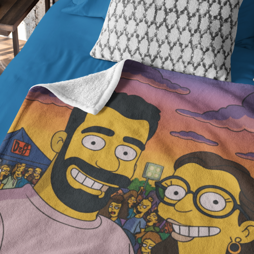 👉 🟡 Manta Polar Personalizada Estilo Simpsons