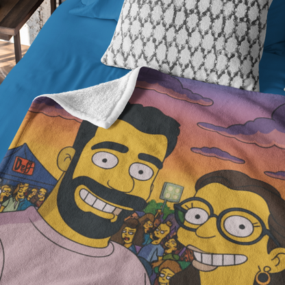 👉 🟡 Manta Polar Personalizada Estilo Simpsons