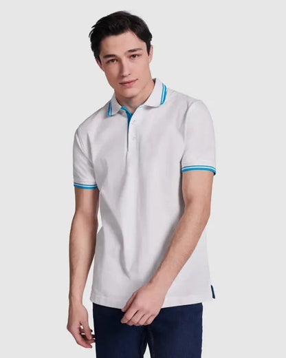 Polo de manga corta, cuello con tapeta de 3 botones a tono Vetonek