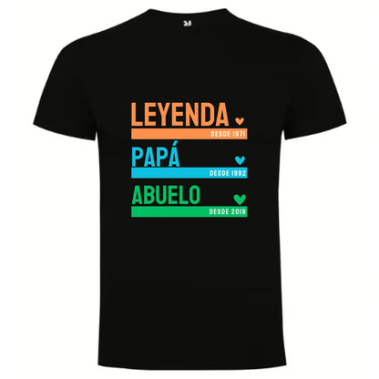 Camiseta Personalizada Papá Abuelo Leyenda