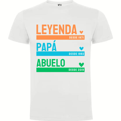 Camiseta Personalizada Papá Abuelo Leyenda