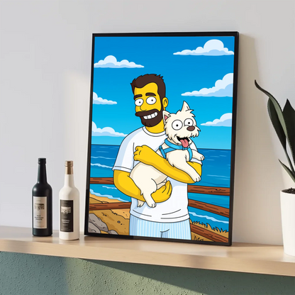 🟨 Marco Personalizado 30x40 estilo Los Simpsons | Tu foto en Springfield