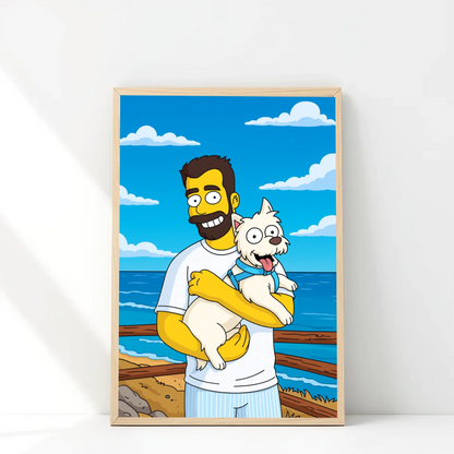 🟨 Marco Personalizado 30x40 estilo Los Simpsons | Tu foto en Springfield