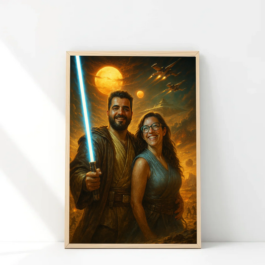 ⚔️ Marco Personalizado 30x40 estilo Star Wars | Tu foto en una galaxia muy, muy lejana