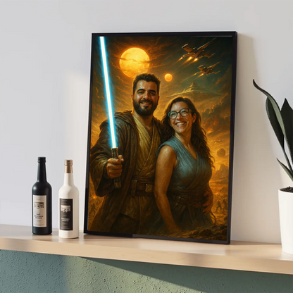 ⚔️ Marco Personalizado 30x40 estilo Star Wars | Tu foto en una galaxia muy, muy lejana