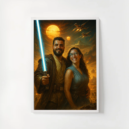 ⚔️ Marco Personalizado 30x40 estilo Star Wars | Tu foto en una galaxia muy, muy lejana