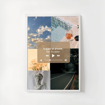 🎵 Tu historia en Música, Canción Personalizada - Con cuadro 30x40cm incluido 🎵