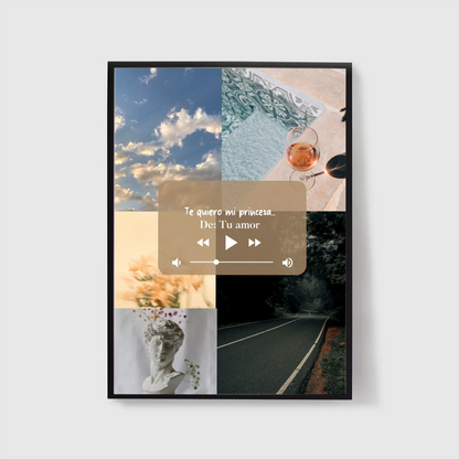 🎵 Tu historia en Música, Canción Personalizada - Con cuadro 30x40cm incluido 🎵
