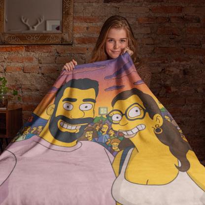 👉 🟡 Manta Polar Personalizada Estilo Simpsons
