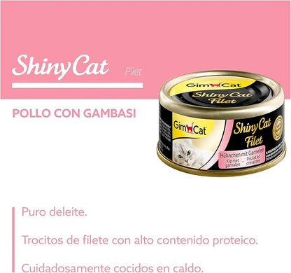 🐱 GimCat ShinyCat Filet – Pollo con Gambas 70 g