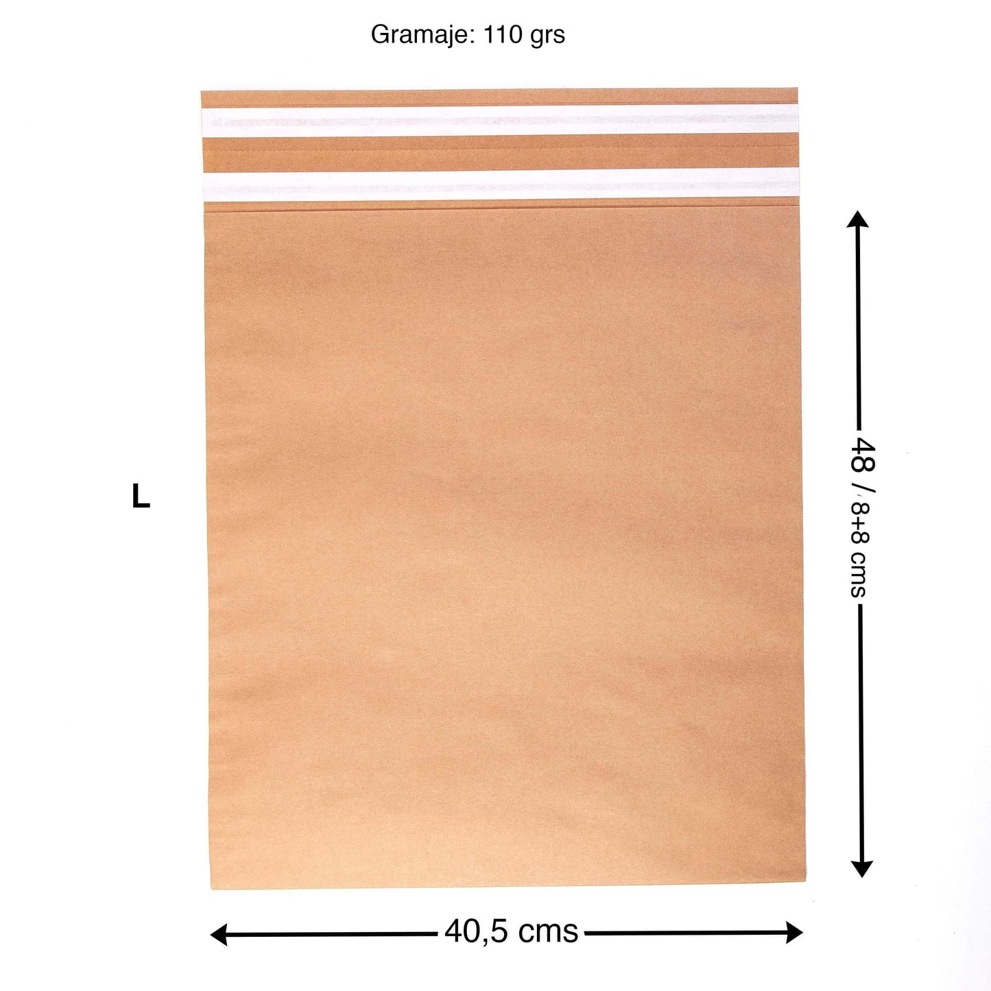 300 Sobres 40,5x48 cm de Papel para Envíos Postales Reutilizables | Bolsas de Papel Ecológicas con Cierre Ida y Vuelta | Alternativa Sostenible a Sobres Plástico | Tamaño L - Pack de 300 sobres