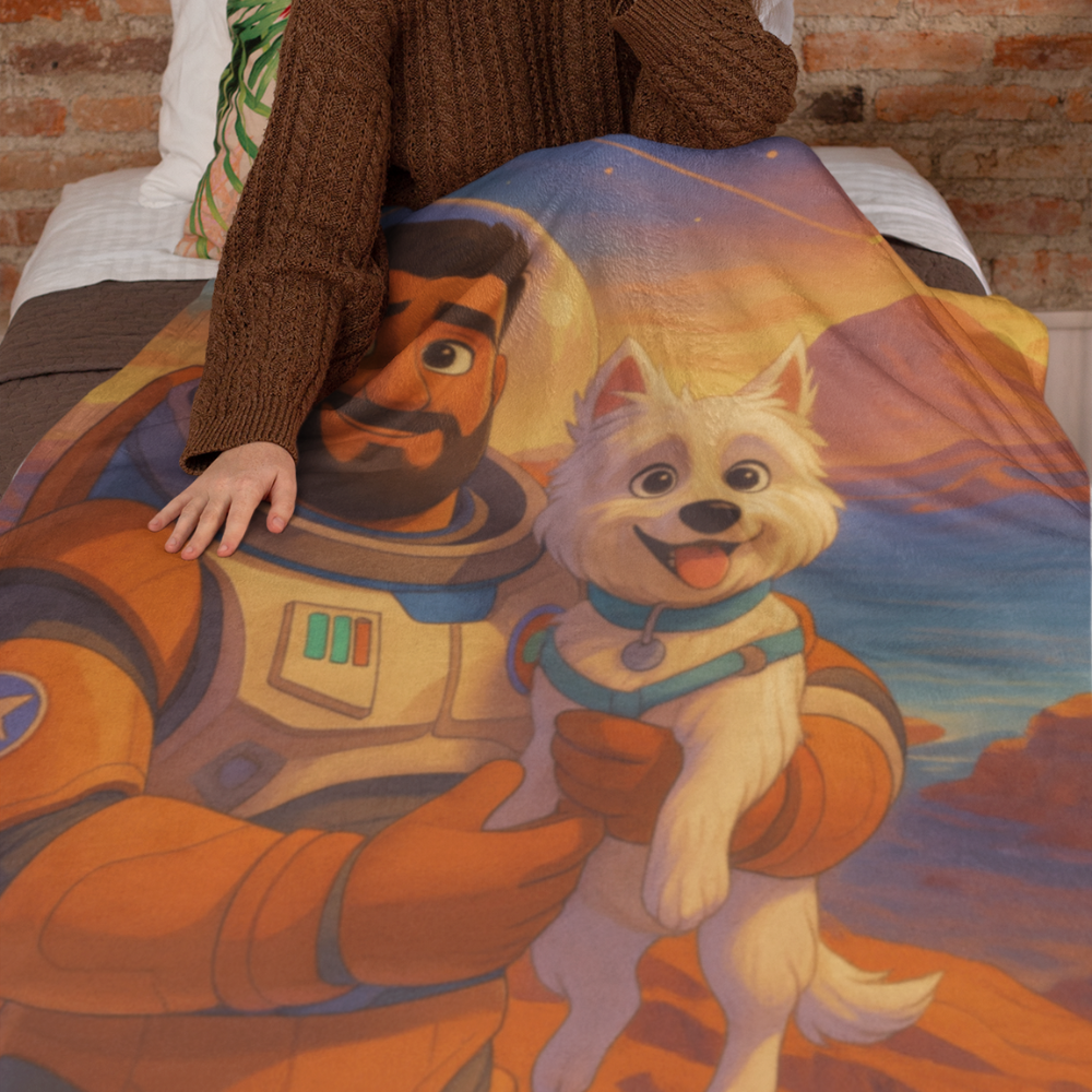 👉 🚀 Manta Polar Personalizada Estilo Astronauta