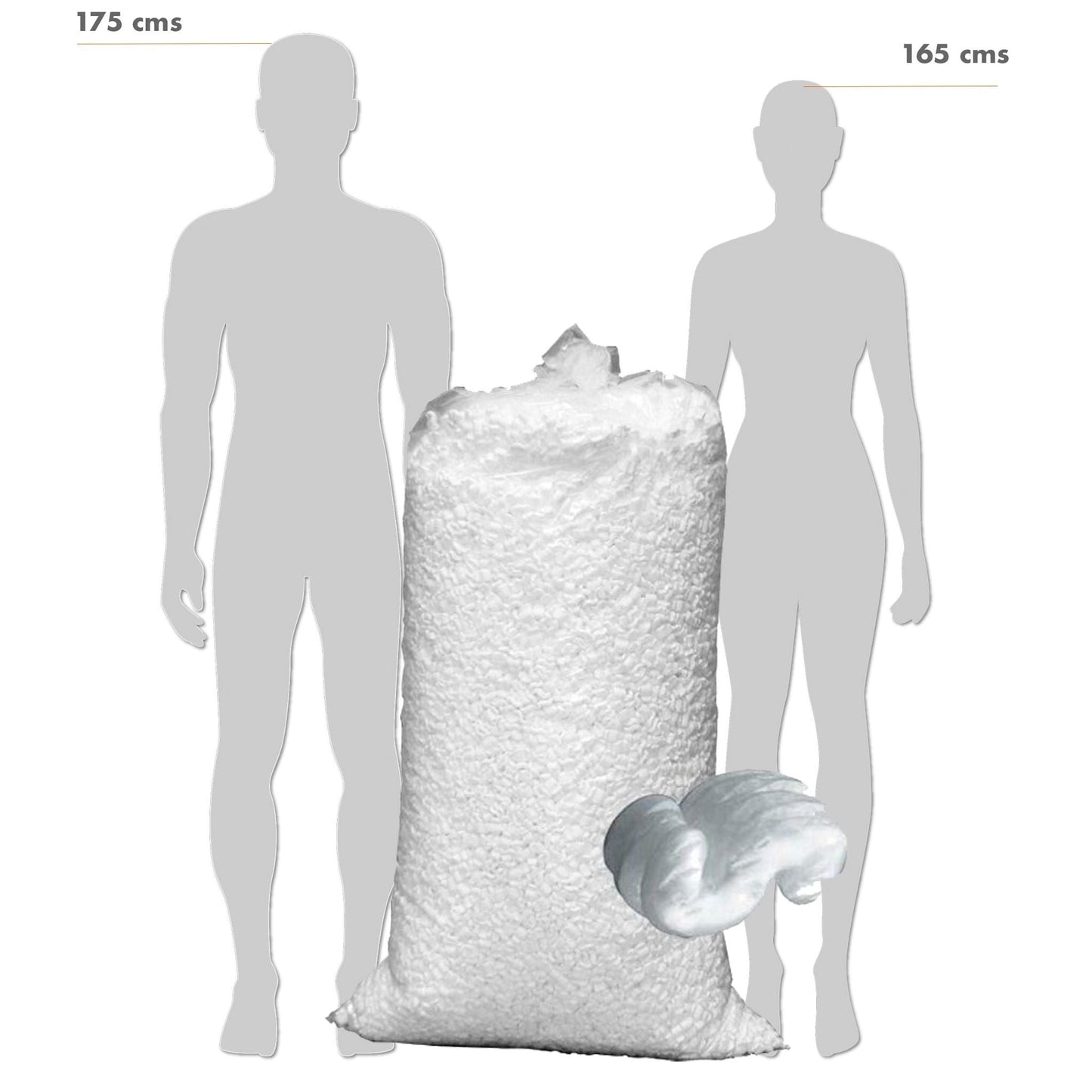 Chips de Embalaje 500 L | Relleno de Cajas y Protección de Envíos | Partículas en forma de S Gusanitos Pelaspan| Bolsa de 500 Litros