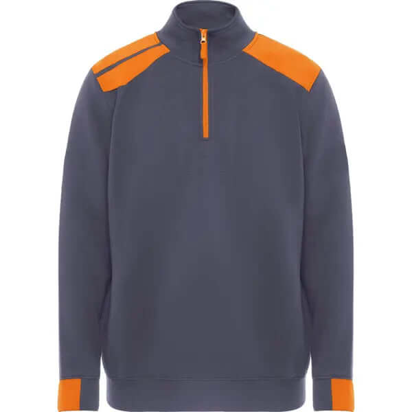 Sudadera de media cremallera y cuello alto en colores combinados · Cubre costuras reforzado en el interior del cuello Vetonek