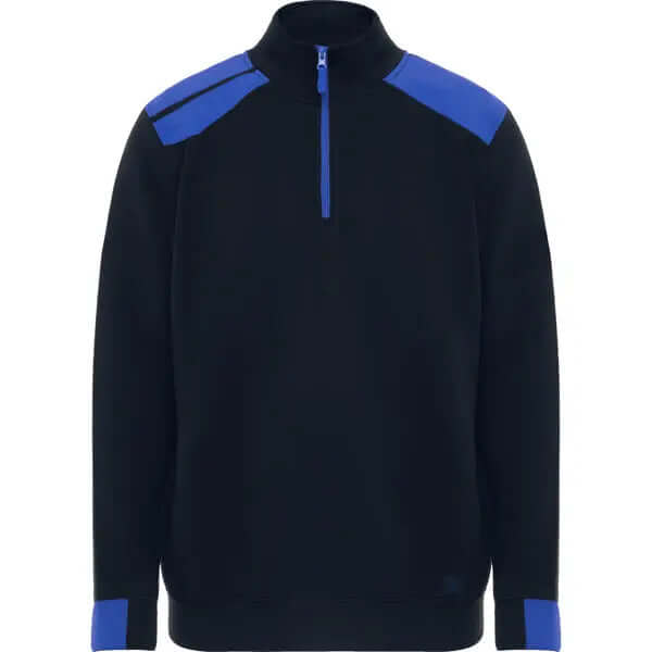Sudadera de media cremallera y cuello alto en colores combinados · Cubre costuras reforzado en el interior del cuello Vetonek