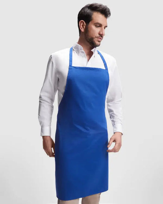 Delantal largo de sarga:· Cinta a tono en cuello Vetonek