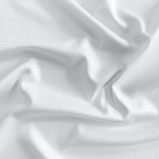 Tejido 100% polyester interlock de color blanco Vetonek