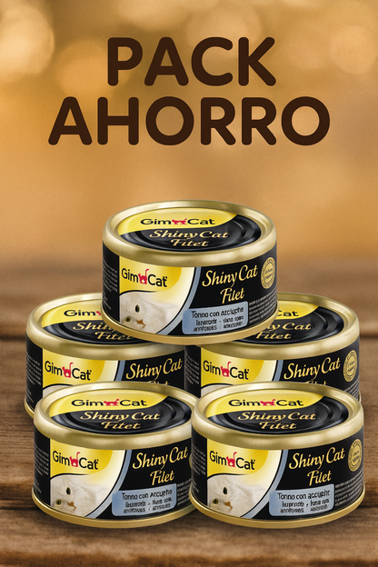 😻GimCat ShinyCat Filet – Atún con Anchoas (70 g)