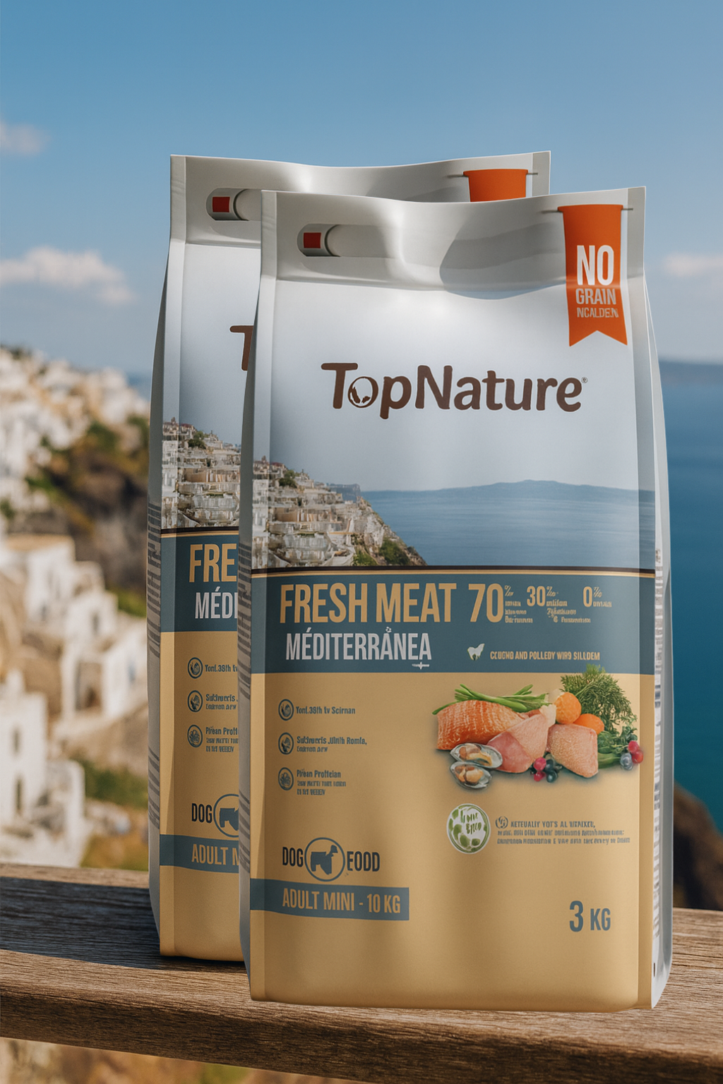 🐾 TopNature Fresh Meat Mediterránea – Adult Mini 3 kg