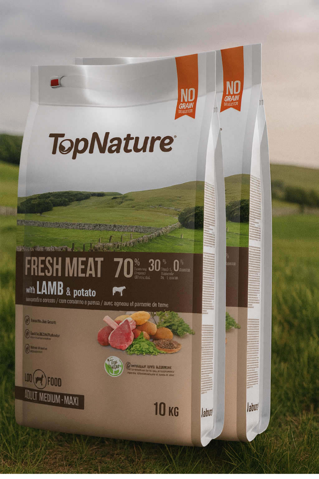 🌿 TopNature Fresh Meat Cordero Patata y vegetales– 10 kg 🐑✨