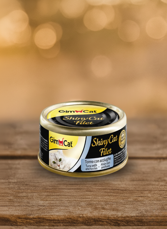 😻GimCat ShinyCat Filet – Atún con Anchoas (70 g)