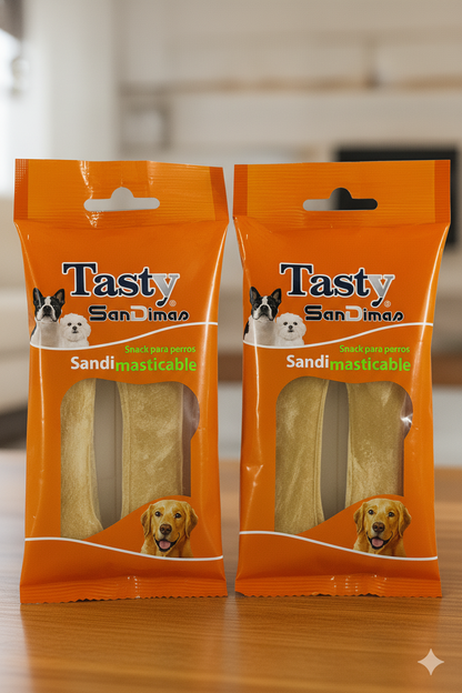 🐾 Hueso Vacuno Prensado 11 cm (Pack x2)snack natural!