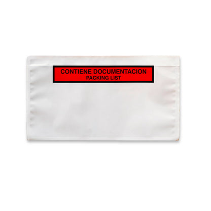 1000 Packing List | 225x122 mm (Interior); Exterior: 235x132 mm | A4 Doblado en 3 | Sobre adhesivo para Albaranes y Documentación | Pack de 1000 Bolsas