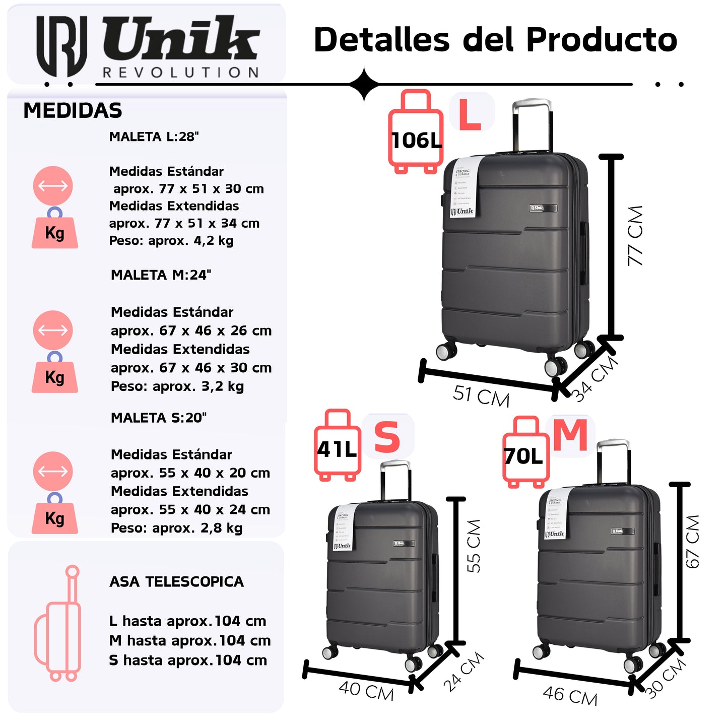 Maleta Mediana Vigo 67cm | Expandible con TSA y Hecha de Material Reciclado