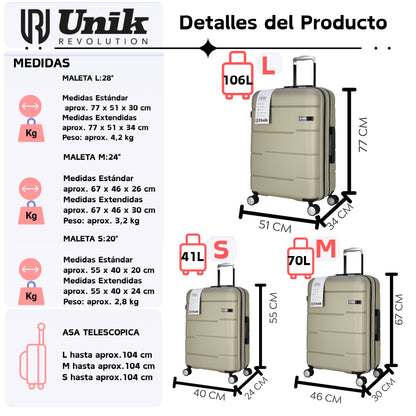 Maleta Mediana Vigo 67cm | Expandible con TSA y Hecha de Material Reciclado