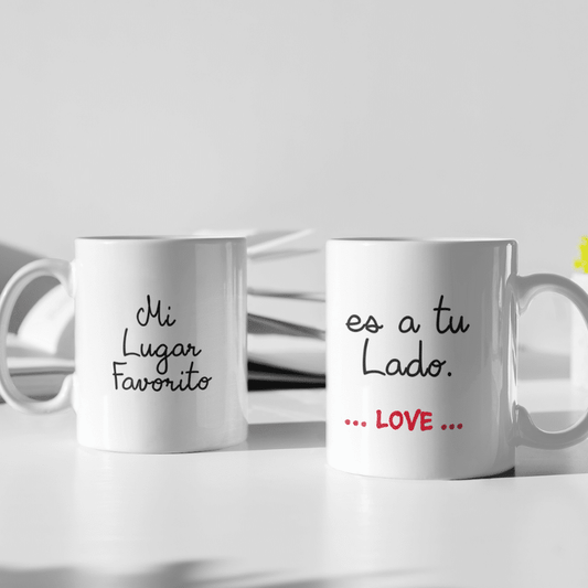 Pack 2 Tazas "Mi lugar favorito, es a tu lado"