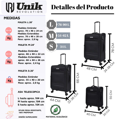Maleta de Grande Nylon Expandable | Cerradura TSA -78CM